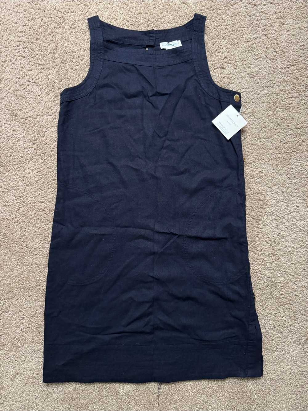 Cynthia Rowley Dark Navy Top with Teal Logo Tag
